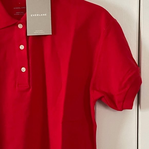 Everlane Red The Oversized Polo Top Shirt Size Small New with Tags - Picture 4 of 11